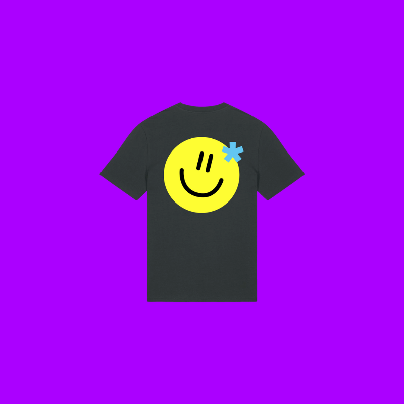 T-Shirt - Smiley - Zwart