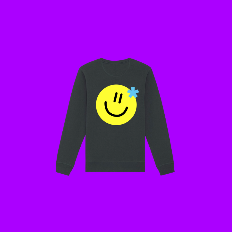 Sweater - Smiley - Zwart